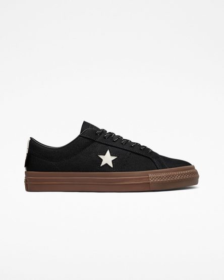 Zapatillas Skate Converse One Star Pro Cordura Canvas Mujer Negras Blancas | PE P7428E